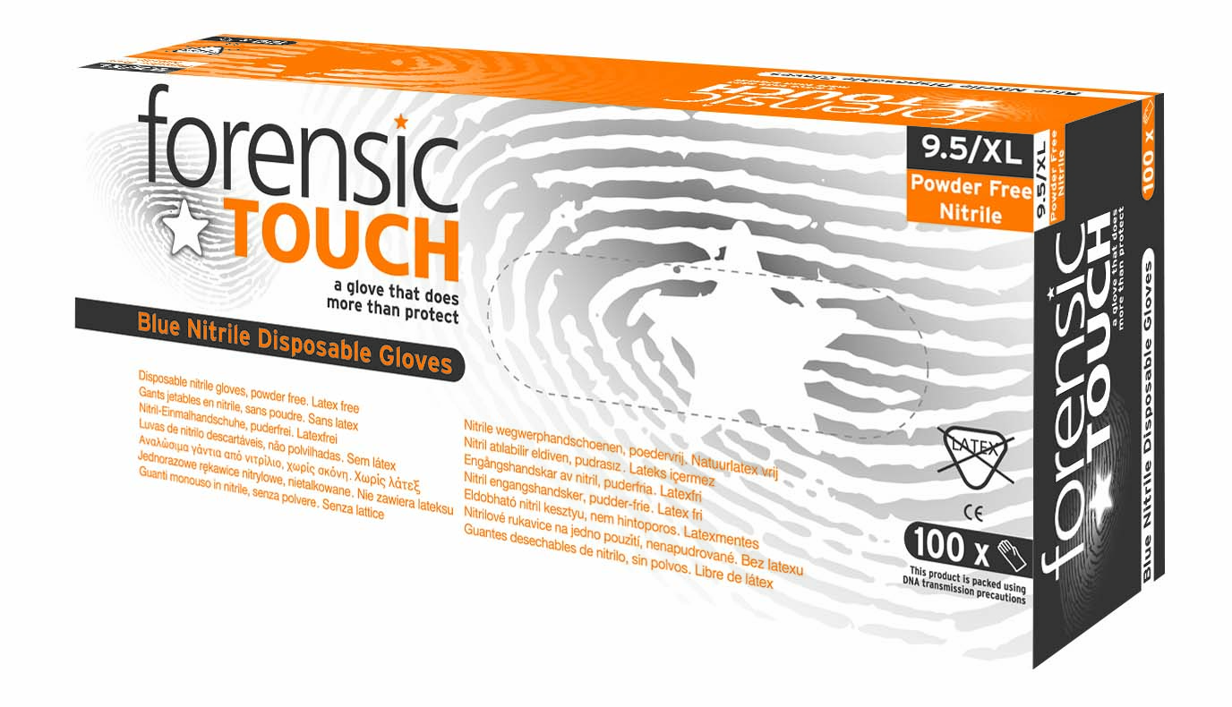 Forensic Touch Nitril Gloves, non-sterile, powder-free, size XL, 10 x 100 pcs